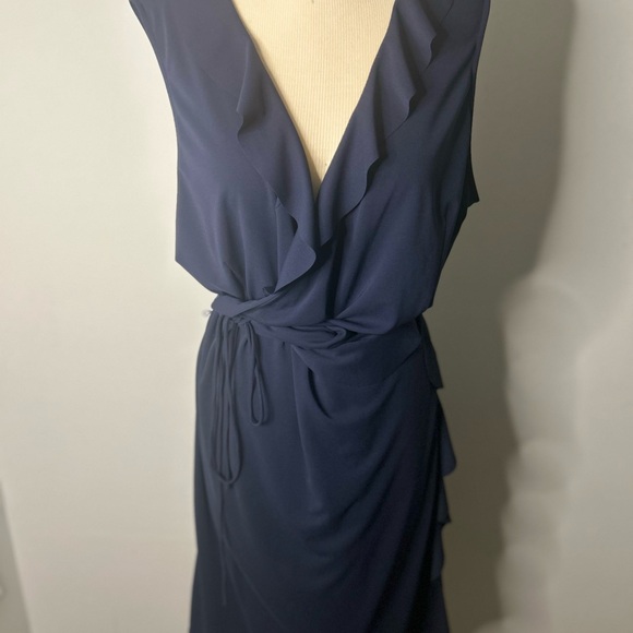 J. Crew Deep Blue Ruffle Midi Dress - Picture 2 of 6